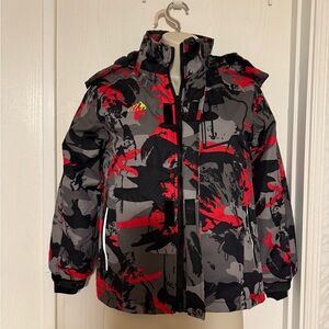 Kids Camouflage Jacket - Red and Gray